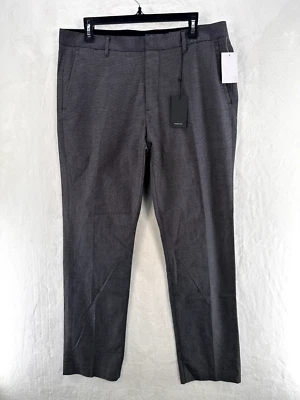 Calça Bonobos Masculina 35X32 Cinza Preta Harringbone Fina Terça-feira Negócios Casual Golfe - Imagem 1 de 4