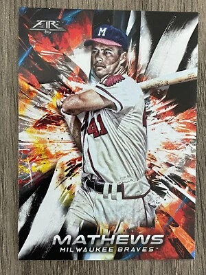 2018 Topps Fire #83 Eddie Mathews - Milwaukee Braves - Image 1 of 2