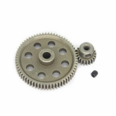 11184 Steel Metal Spur Diff Differential Main Gear 64T & 11181 Motor Gear 21T... - Image 1 of 3