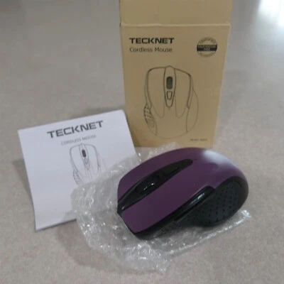 Tecknet Wireless Optical Mouse M003 Purple ~ New Open Box ~ Tested Fine - Image 1 of 4