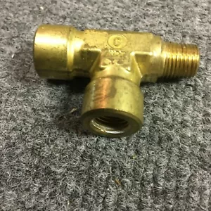 Brass Tee 2x 1/4 NPT Female 1x 1/4 NPT Male - Picture 1 of 1