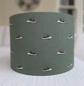 Sophie Allport Hedgehog Lamp Shade Fabric Moss Green Animals Handmade Lampshade - Picture 1 of 9