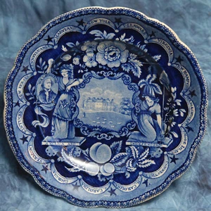 Clews Warranted Staffordshire 8 ¾” American 15 States Independence Plate - Picture 1 of 5