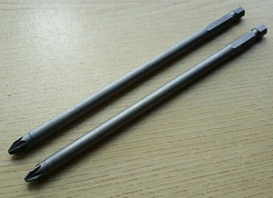 2 Stück Long Reach PZ2 Schraubendreher Bit Set 1/4" Schnellwechsel Sechskantschaft 150 mm - Bild 1 von 4