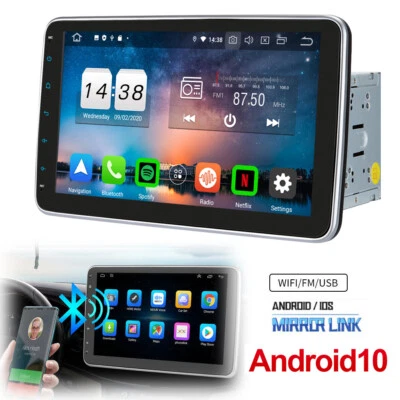 Android 10 Car Radio Carplay WIFI Bluetooth Touch Screen Single 1 Din MP5 Player - Image 1 of 4