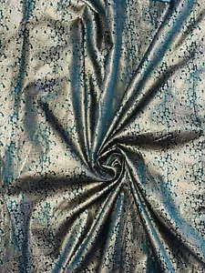 1M BANARSI Paisley Forest Green / GOLD COLOR METALIC BROCADE JACQUARD FABRIC 50" - Picture 1 of 7