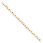 14kt Yellow Gold Double Link w/ Hearts Charm Bracelet Lobster Clasp 8 inch X 6mm
