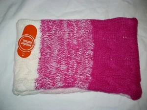 Wonder Nation Girls Snood Neck Scarf Fleece Lined Pink Frost Stripe NEW - Picture 1 of 2
