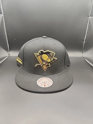 Pittsburgh Penguins Mitchell & Ness Gold Logo Snapback Hat NHL NWT OSFA - Image 1 of 4