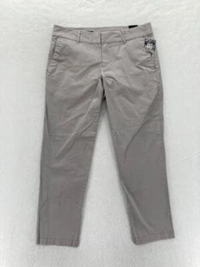 Kut from the Kloth Taylor Crop Trouser Pants Women's 6 Gray Stretch Fabric Chino - Picture 1 of 12