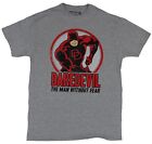 Daredevil Marvel Adult New T-Shirt - Man Without Fear Approaching Circle Pic
