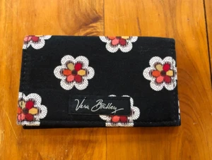 Vera Bradley Business Card Holder Black Floral Design Gift Card Credit Cards etc - Picture 1 of 5