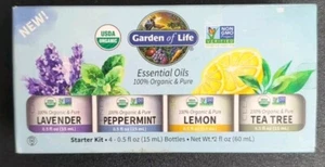 Garden Of Life - Essential Oil Starter Kit Lavender Peppermint Lemon Tea Tree - Picture 1 of 5