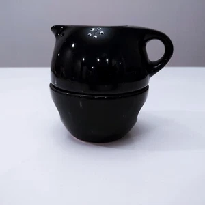 Russel Wright Casual Stacking Sugar Creamer Black MCM Mid Century Ceramic  - Picture 1 of 6