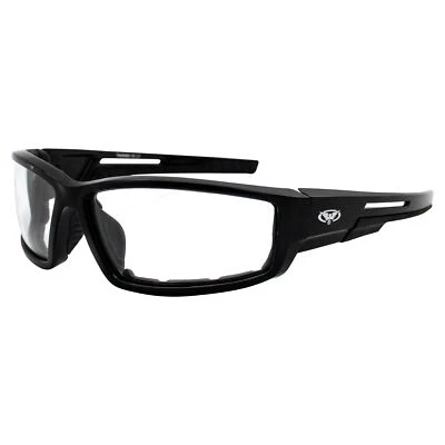 Sly Padded Motorcycle Glasses Transition Lens Clear to Smoke by Global Vision