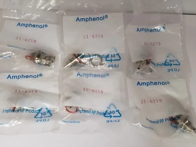 AMPHENOL 31-6219 RF CONNECTOR/COAXIAL FEMALE  (LOT OF 6) NIB - Image 1 of 3