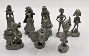 MONOPOLY Disney Edition 2001 Board Game Pewter Pieces Tokens Nice Shape 8 Pieces - Picture 1 of 4