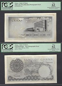 Ghana 1000 Cedis ND 1965 Unissued Photograph Face - Back Proof 