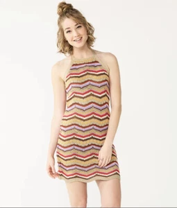 Juniors' SO@ Crochet Halter Mini Dress SZ XL NWT - Picture 1 of 4