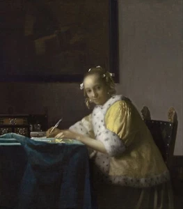 JOHANNES VERMEER Art Poster or Rolled Canvas Print "A_Lady_Writing" - Picture 1 of 1