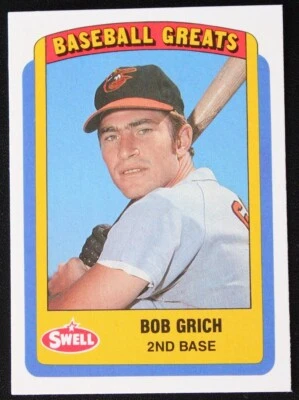 1990 Swell CMC Baseball Greats Bob Grich #58 MLB Sports Card Baltimore Orioles - Image 1 of 2