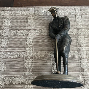 GROSSE GOLFSTATUE AUS BRONZEGUSS SCHWER 3 PFUND 10 OZ - 11 ZOLL HOCH - Bild 1 von 2