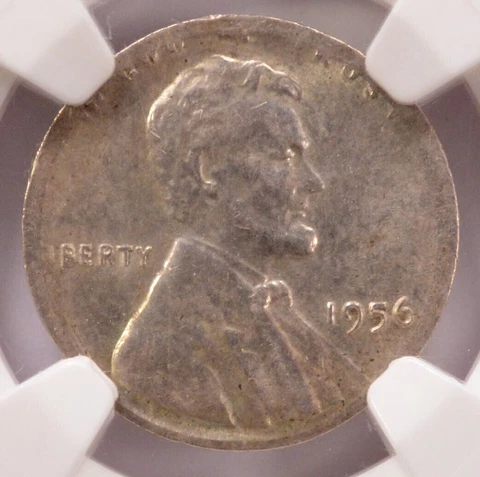 NGC 1c 1956 Lincoln Cent Struck on Silver Dime Blank MS62 Cover