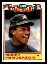 1986 Topps All-Star Glossy  Rickey Henderson HOF #7 New York Yankees VG-EX