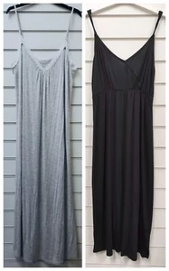 POUR MOI DAMEN GRAU SCHWARZ JERSEY LANGES CHEMISE NACHTHEMD GRÖßE UK 10, 12 - Bild 1 von 4
