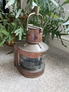 Harvie Glasgow ships lamp Copper Brass Broomielaw Broken Glass - Picture 1 of 12