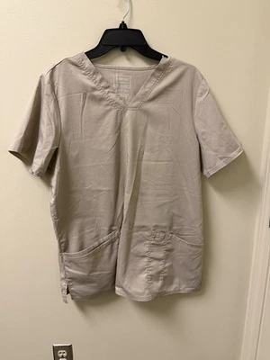 Cherokee Authentic Workwear Revolution Tan Scrub Top Size Large - Image 1 of 3
