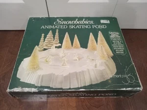 Dept. 56 Snowbabies Animated Skating Pond Set #7668-6 Retired Working - Picture 1 of 7