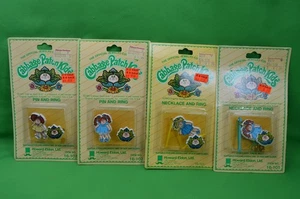 Lot of 4 Pks VTG Cabbage Patch Kids Jewelry Pin,Ring,Necklace,NEW Sealed - Picture 1 of 3