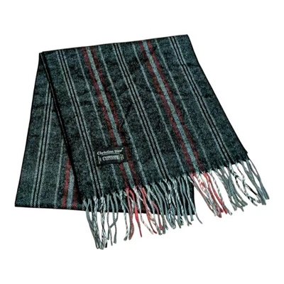 Christian Dior Vintage Scarf Mens Black Red Fringe Cashmaire 100% Acrylic Wrap - Image 1 of 4