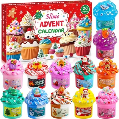 Slime Adventskalender 2025 Schleim Set Weihnachtskalender Weihnachten Geschenke - Bild 1 von 4