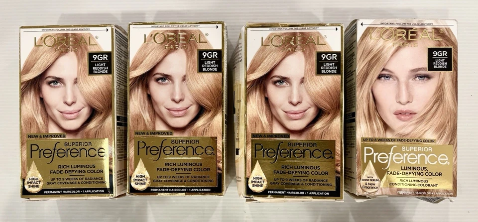 L'Oreal Paris Preferencia Superior Desvanecimiento-Desafiante + Brillo Color de Cabello 9GR LOTE DE 4 Foto 1 de 4
