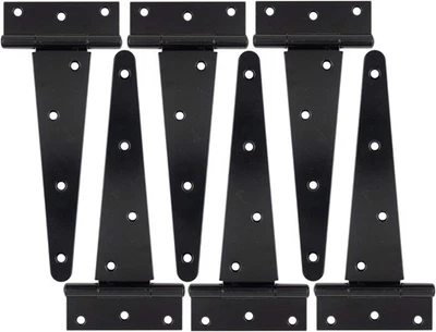 Correa de camiseta con bisagra en T de alta resistencia puerta de valla de granero a prueba de óxido 6 piezas 8 pulgadas EE. UU. Foto 1 de 4