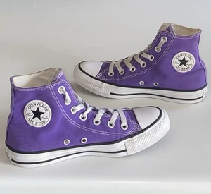 Converse Chuck Taylor All Star High Top Womens 6 Purple Lace Up Comfort 137833F - Picture 1 of 10