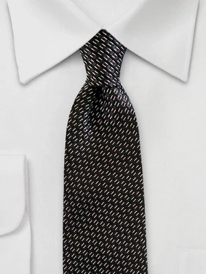 Corbata de seda Donald J Trump Signature para hombre negra gris vino tejido de canasta tablero a rayas Foto 1 de 4