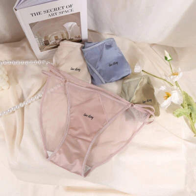 3 Or 5 Pcs Lot Women's Sexy Satin String Bikini Briefs Panties Fashion Underwear - Image 1 of 4