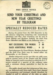 KENYA POST OFFICE NOTICE CHRISTMAS TELEGRAMS KG5 KISUMU 1932 - Picture 1 of 1