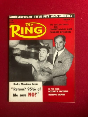 1959, Rocky Marciano, "The Ring" Magazine (No Label) Scarce / Vintage Cover