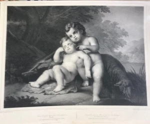 Kind Jesus San Giovannino. Lithographie 1830 Galerie München - Picture 1 of 6