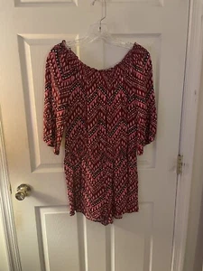 Justice Red & Magenta Patterned Romper Size 20 - Picture 1 of 3