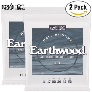 2-PACK Ernie Ball 2348 Bell Bronze Earthwood Acoustic Guitar Strings Light 11-52 - Picture 1 of 1