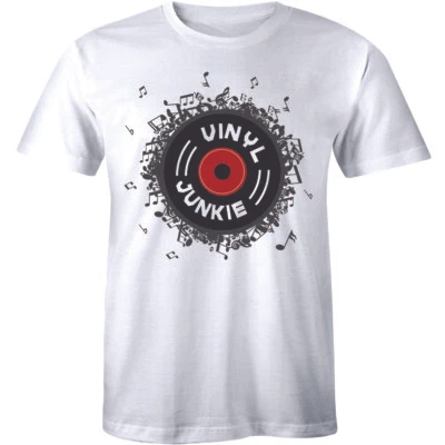 Vinyl Junkie Men T-shirt Classic Dj Retro Joke Classic Music Funny Gift Birthday - Image 1 of 4