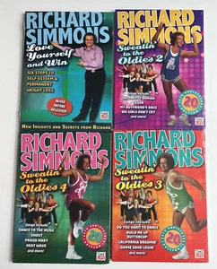 Lot of 4 Richard Simmons DVD's - Sweatin' to the Oldies 2 3 4 and Love Yourself - Picture 1 of 2