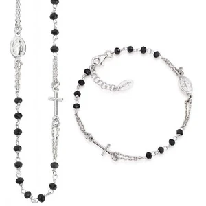 Amen Collana e Bracciale Rosario Donna Uomo Argento Girocollo CROBN3 BROBN3 - Foto 1 di 2
