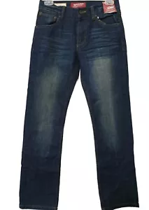 Arizona Jeans Boys Size 14 Regular Straight Leg Adjustable Waist Blue Denim NWT - Picture 1 of 13