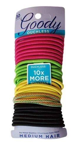 Elásticos trenzados sin tacos Goody para mujer, 30 unidades (Stylista Chevron) MF Foto 1 de 1